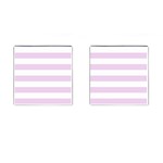 Horizontal Stripes - White and Thistle Violet Cufflinks (Square)