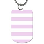 Horizontal Stripes - White and Thistle Violet Dog Tag (One Side)