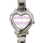 Horizontal Stripes - White and Thistle Violet Heart Italian Charm Watch