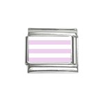 Horizontal Stripes - White and Thistle Violet Italian Charm (9mm)