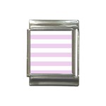 Horizontal Stripes - White and Thistle Violet Italian Charm (13mm)