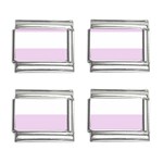 Horizontal Stripes - White and Thistle Violet 9mm Italian Charm (4 pack)