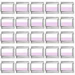Horizontal Stripes - White and Thistle Violet 9mm Italian Charm (25 pack)
