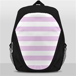 Horizontal Stripes - White and Thistle Violet Backpack Bag