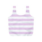 Horizontal Stripes - White and Thistle Violet Full Print Recycle Bag (S)
