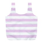 Horizontal Stripes - White and Thistle Violet Full Print Recycle Bag (L)