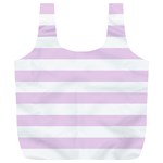 Horizontal Stripes - White and Thistle Violet Full Print Recycle Bag (XL)