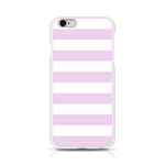Horizontal Stripes - White and Thistle Violet Apple iPhone 6/6S Silicone Case (Transparent)