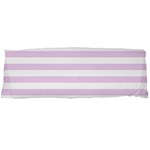 Horizontal Stripes - White and Thistle Violet Body Pillow Case Dakimakura (Two Sides)