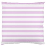 Horizontal Stripes - White and Thistle Violet Large Cushion Case (One Side)