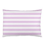 Horizontal Stripes - White and Thistle Violet Pillow Case (One Side)