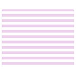 Horizontal Stripes - White and Thistle Violet Double Sided Flano Blanket (Medium)