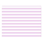 Horizontal Stripes - White and Thistle Violet Double Sided Flano Blanket (Large)