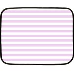 Horizontal Stripes - White and Thistle Violet Double Sided Fleece Blanket (Mini)