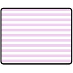 Horizontal Stripes - White and Thistle Violet Fleece Blanket (Medium) (One Side)