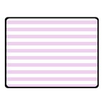 Horizontal Stripes - White and Thistle Violet Fleece Blanket (Small) (One Side)