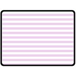Horizontal Stripes - White and Thistle Violet Double Sided Fleece Blanket (Large) (Two Sides)