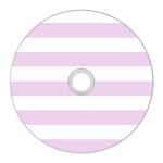 Horizontal Stripes - White and Thistle Violet CD Wall Clock