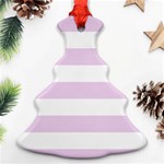 Horizontal Stripes - White and Thistle Violet Ornament (Christmas Tree)