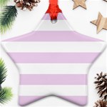 Horizontal Stripes - White and Thistle Violet Ornament (Star)