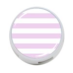 Horizontal Stripes - White and Thistle Violet 4-Port USB Hub (One Side)