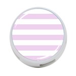 Horizontal Stripes - White and Thistle Violet 4-Port USB Hub (Two Sides)