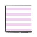 Horizontal Stripes - White and Thistle Violet Memory Card Reader (Square)