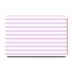 Horizontal Stripes - White and Thistle Violet Small Doormat