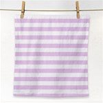 Horizontal Stripes - White and Thistle Violet Face Towel
