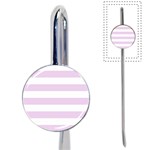 Horizontal Stripes - White and Thistle Violet Book Mark