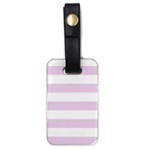Horizontal Stripes - White and Thistle Violet Luggage Tag (One Side)