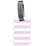 Horizontal Stripes - White and Thistle Violet Luggage Tag (Two Sides)