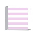 Horizontal Stripes - White and Thistle Violet 4 x 4  Acrylic Photo Block