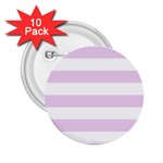 Horizontal Stripes - White and Thistle Violet 2.25  Button (10 pack)