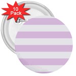 Horizontal Stripes - White and Thistle Violet 3  Button (10 pack)