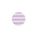 Horizontal Stripes - White and Thistle Violet 1  Mini Magnet