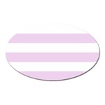 Horizontal Stripes - White and Thistle Violet Magnet (Oval)
