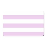 Horizontal Stripes - White and Thistle Violet Magnet (Rectangular)