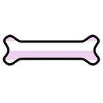 Horizontal Stripes - White and Thistle Violet Magnet (Dog Bone)