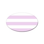 Horizontal Stripes - White and Thistle Violet Sticker (Oval)