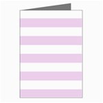Horizontal Stripes - White and Thistle Violet Greeting Cards (Pkg of 8)