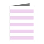Horizontal Stripes - White and Thistle Violet Mini Greeting Card
