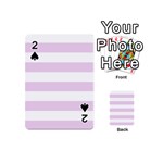 Horizontal Stripes - White and Thistle Violet Playing Cards 54 (Mini)