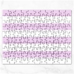 Horizontal Stripes - White and Thistle Violet Jigsaw Puzzle (Rectangular)
