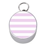 Horizontal Stripes - White and Thistle Violet Silver Compass (Mini)