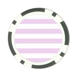 Horizontal Stripes - White and Thistle Violet Poker Chip Card Guard