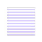 Horizontal Stripes - White and Pale Lavender Violet Satin Bandana Scarf