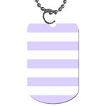 Horizontal Stripes - White and Pale Lavender Violet Dog Tag (One Side)