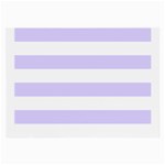 Horizontal Stripes - White and Pale Lavender Violet Large Glasses Cloth (2 Sides)