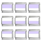 Horizontal Stripes - White and Pale Lavender Violet 9mm Italian Charm (9 pack)